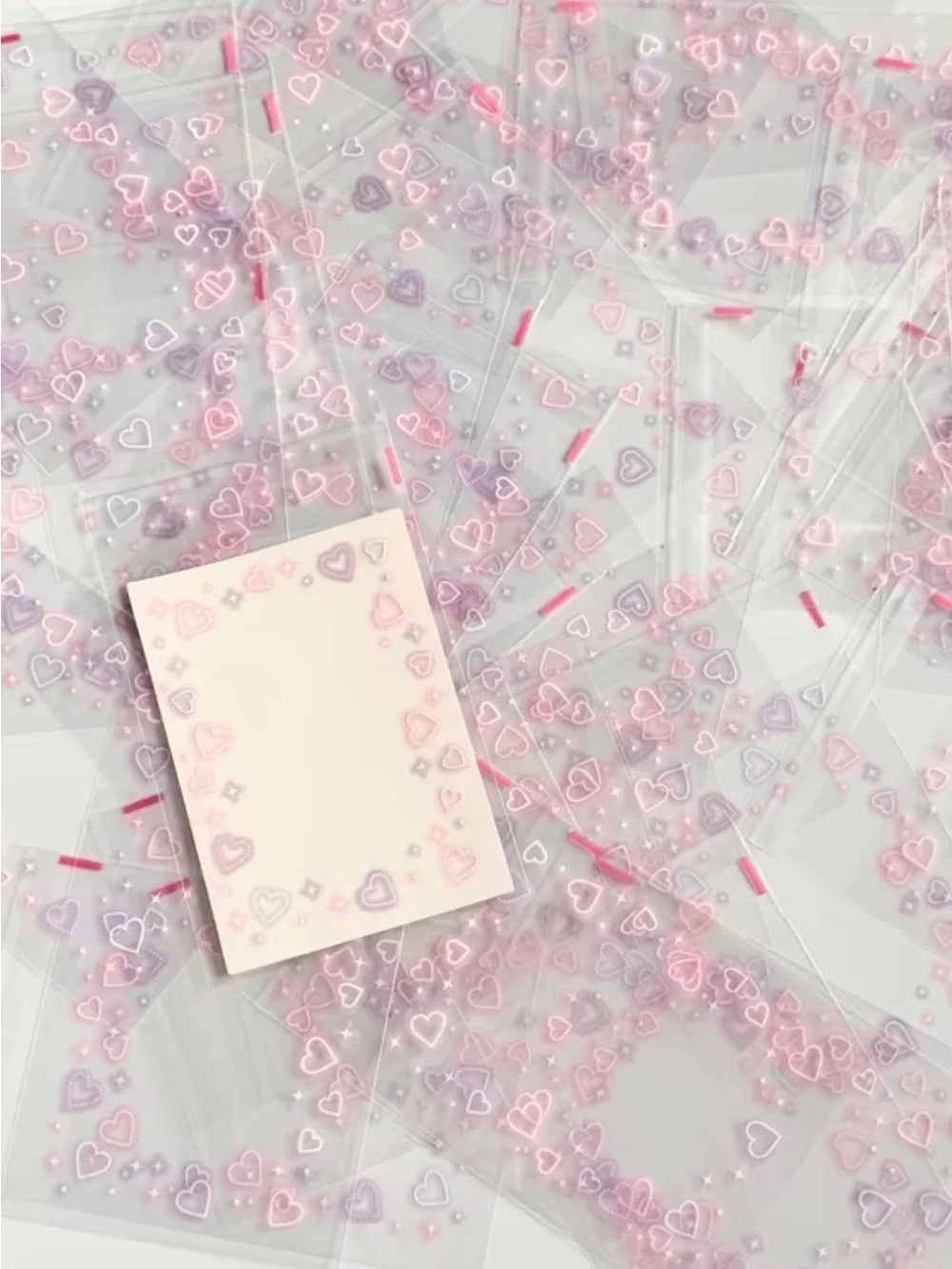 3.15X5.15  sealable heart clear bags (20)